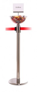 Merchandising Bowls for Crowd Control Stanchions
