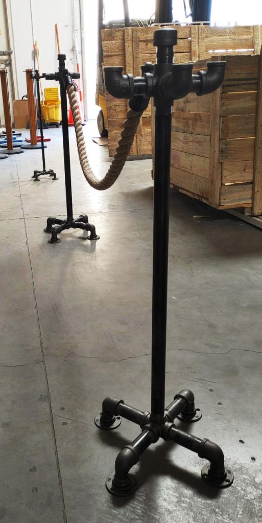 Black Pipe Stanchion Rope Barrier