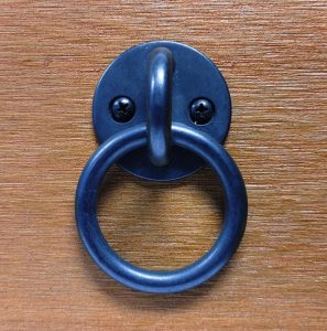 Stainless Steel Round Black Pad Eye Ring