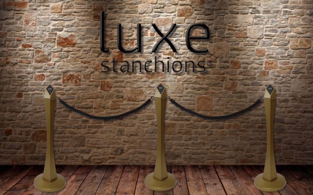 Gold Brass Rope Post Stanchions For Hotels Lobbies