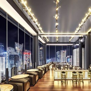 Downtown Rooftop Lounge in the City