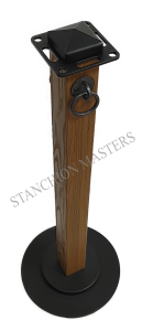 Stanchion Masters Rustic Oak Wooden Barrier