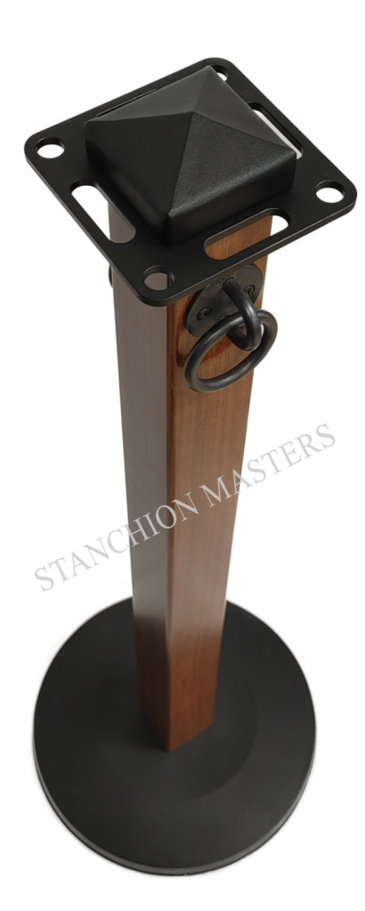 Stanchion Masters 508 aluminum post low rise cap full base cover