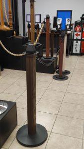 Black Steel Chain Stanchion Rope