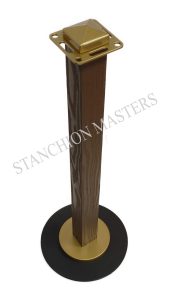 IPE Brazilian Brown Wooden Gold Brass Stanchion