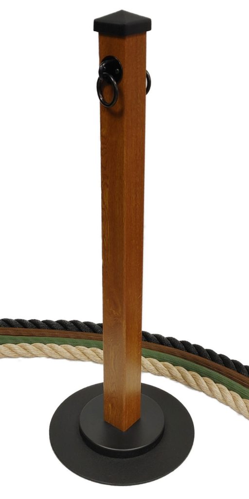 302 Golden Brown Wooden Stanchion Wheelchair Friendly Low Profile Base