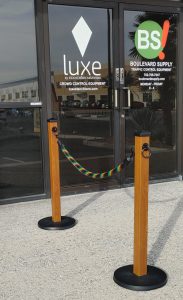 Golden Oak Post and Event Rope Stanchions