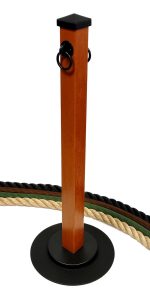 Orange Wooden Stanchion Wheelchair Friendly Low Profile Base