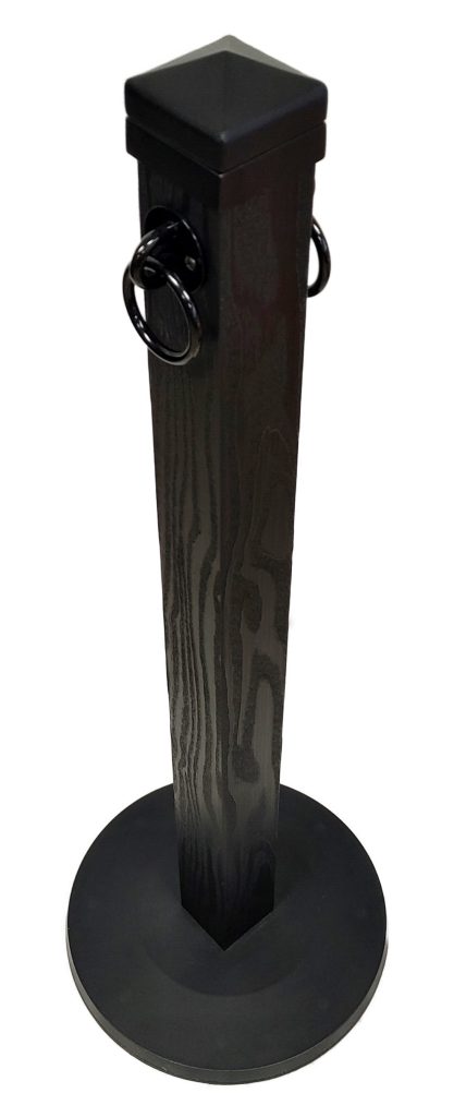 black wood stanchion