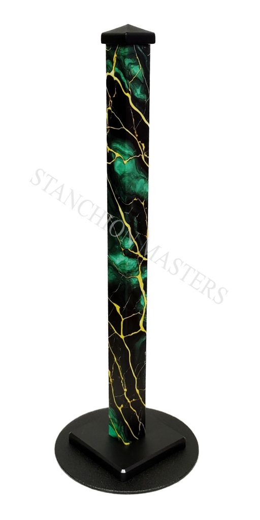 green black gold marble stanchion