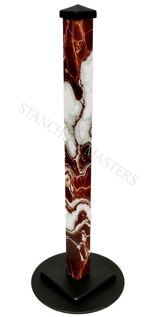 red wine and white marble stanchion