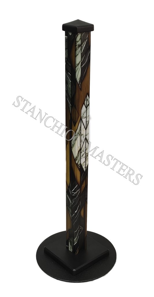 rich wood marble art deco stanchions