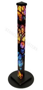 vine covered stained glass stanchion