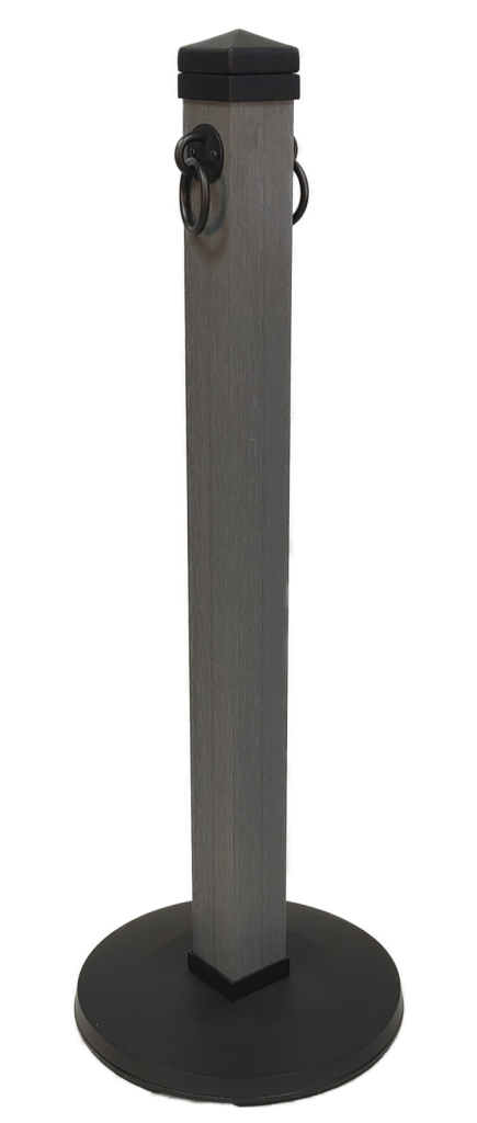slate gray faux wood stanchion