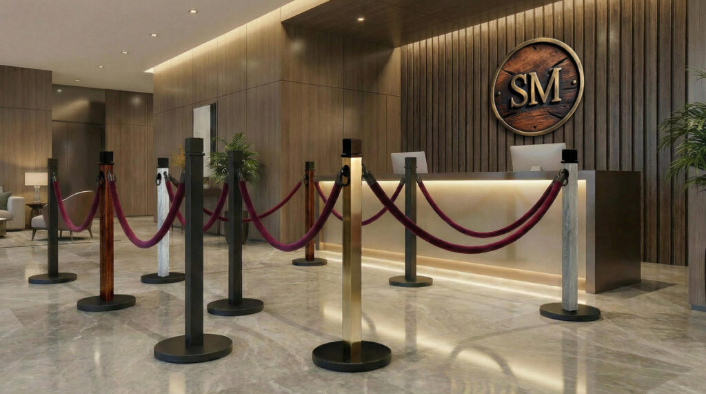 Stanchions for Hotels, Restaurants, Retail Displays - Stanchion Masters