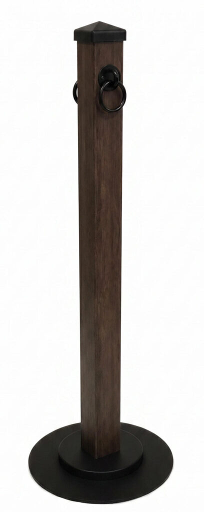 Rich Walnut Post and Rope Aluminum Stanchions